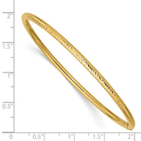 Thumbnail for 14k 3mm Diamond-cut Tube Slip-on Bangle