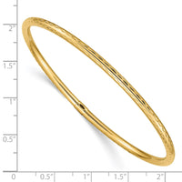 Thumbnail for 14k 3mm Diamond-cut Tube Slip-on Bangle