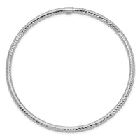 Thumbnail for 14k White Gold 3mm Diamond-cut Slip-on Bangle