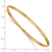 Thumbnail for 14k 3mm Polished and Satin Finish Slip-on Bangle
