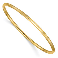 Thumbnail for 14k 3mm Polished and Satin Finish Slip-on Bangle