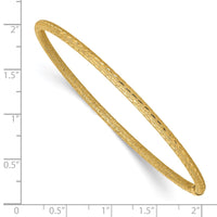 Thumbnail for 14k 3mm Satin Finish Diamon-cut Tube Slip-on Bangle