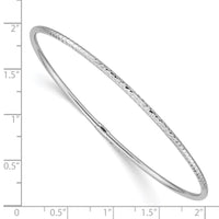 Thumbnail for 14k White Gold 2mm Diamond-cut Slip-on Bangle