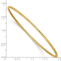 Thumbnail for 14k 2mm Diamond-cut Tube Slip-on Bangle