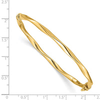 Thumbnail for 14k Twisted Tube Hinged Bangle
