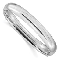 Thumbnail for 14k White Gold High Polished 10.00mm Hinged Bangle
