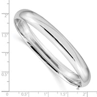 Thumbnail for 14k White Gold High Polished 8.00mm Hinged Bangle