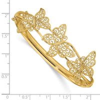 Thumbnail for 14K Filgree Butterfly Hinged Bangle Bracelet
