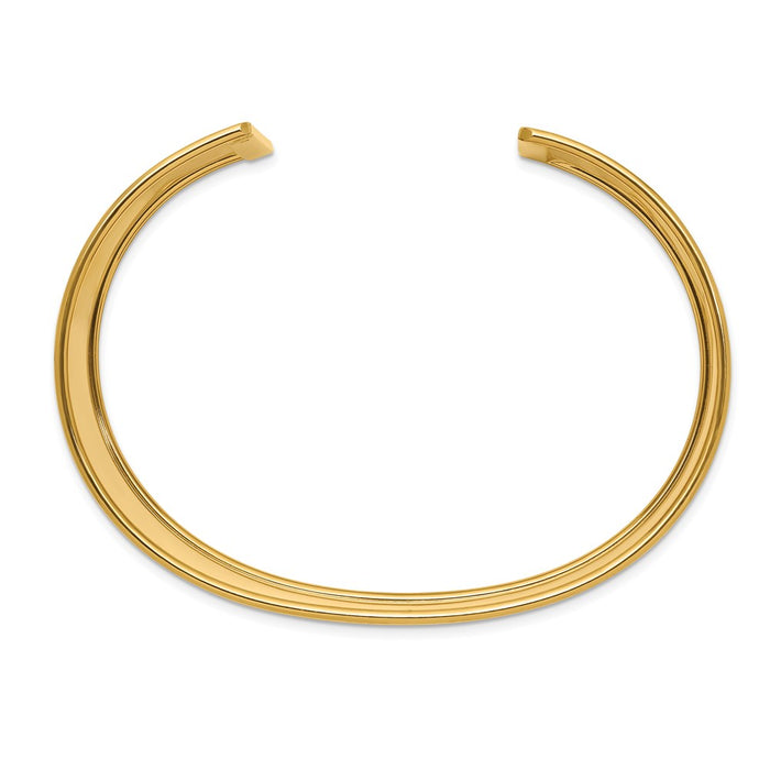 14K 37mm Polished Cuff Bangle