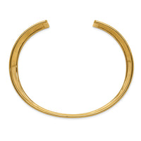 Thumbnail for 14k 37mm Hammered Polished Cuff Bangle