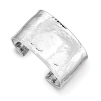 Thumbnail for 14k WG 37mm Hammered Polished Cuff Bangle