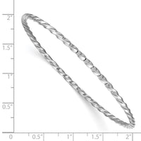 Thumbnail for 14k White Gold 2.50mm Twisted Slip-on Bangle