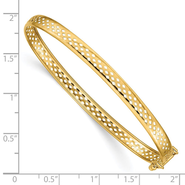 14k Polished Safety Clasp 4.75mm Bangle