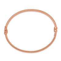 Thumbnail for 14K Rose Gold Polished Textured Hinged Bangle Bracelet