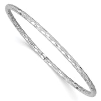 Thumbnail for 14k White Gold Textured Slip-on Bangle Bracelet