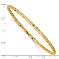 Thumbnail for 14k Polished Textured Slip-on Bangle Bracelet