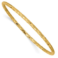 Thumbnail for 14k Polished Textured Slip-on Bangle Bracelet