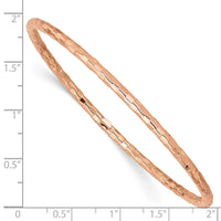 Thumbnail for 14K Rose Gold Polished Textured Slip-on Bangle Bracelet