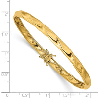 Thumbnail for 14k Yellow Gold Polished Twisted Flexible Bangle