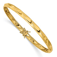 Thumbnail for 14k Yellow Gold Polished Twisted Flexible Bangle