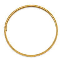 Thumbnail for 14k Yellow Gold Polished Textured Flexible Bangle