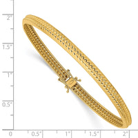 Thumbnail for 14k Yellow Gold Polished Textured Flexible Bangle