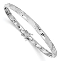 Thumbnail for 14k White Gold Polished Satin D/C Flexible Bangle