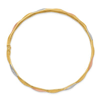Thumbnail for 14K w/White and Rose Rhodium Polished Satin D/C Flex Bangle