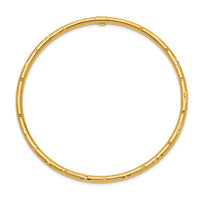 Thumbnail for 14k Polished Diamond-cut Slip-on Bangle