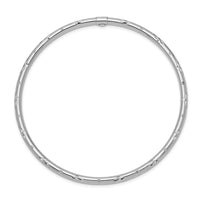 Thumbnail for 14k White Gold Polished Diamond-cut Slip-on Bangle
