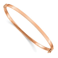 Thumbnail for 14k Rose Gold Polished Hinged Bangle Bracelet