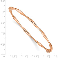 Thumbnail for 14k Rose Gold Polished Twisted Hinged Bangle Bracelet