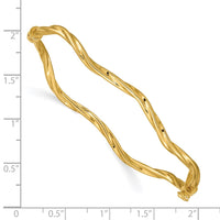 Thumbnail for 14k Polished Twisted Hinged Bangle Bracelet