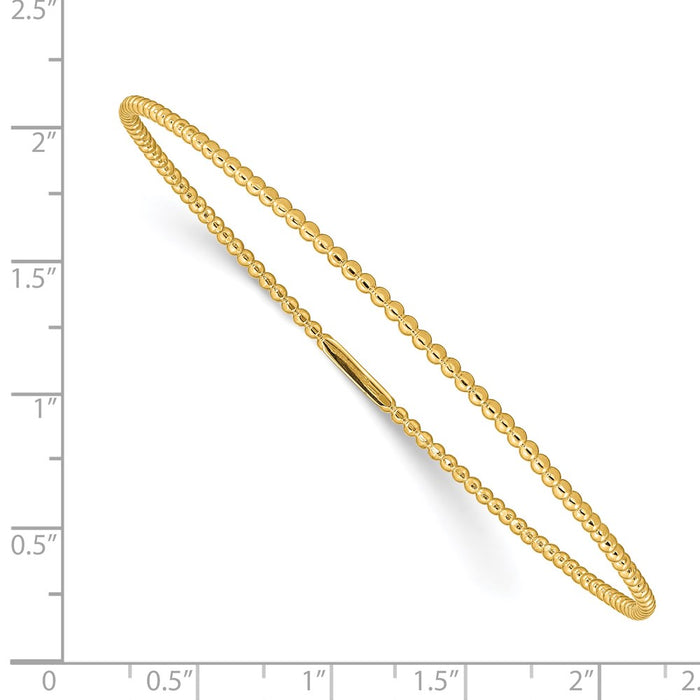 14K Beaded Slip-on Bangle