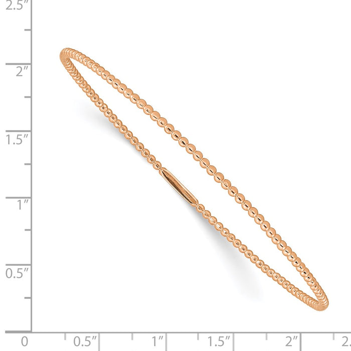 14K Rose Gold Beaded Slip-on Bangle