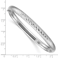 Thumbnail for 14k White Gold 4/16 Textured Hinged Bangle
