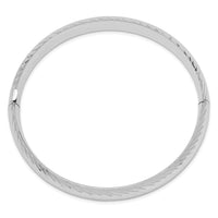 Thumbnail for 14k White Gold 7/16 Textured Hinged Bangle