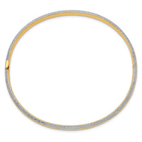 Thumbnail for 14k 3/16 w/White Rhodium Diamond-Cut Hinged Bangle
