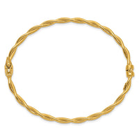 Thumbnail for 14K Yellow Gold Twisted Hinged Bangle