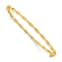 Thumbnail for 14K Yellow Gold Twisted Hinged Bangle