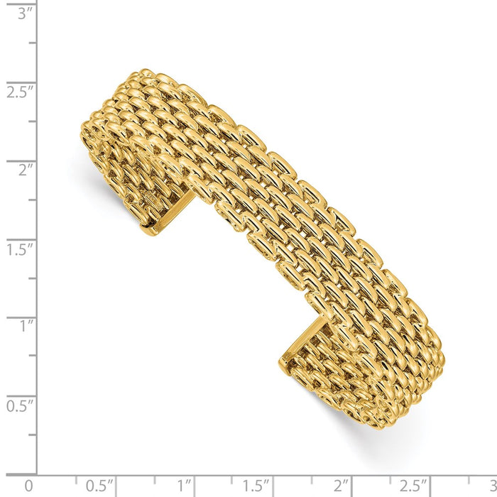 14K Polished Cuff Bangle