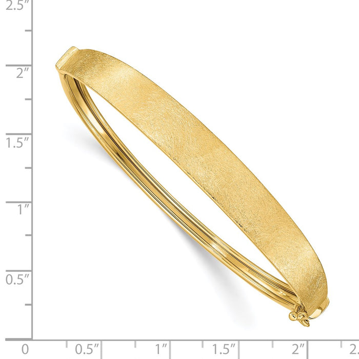 14k Satin Finish Graduated Hinged Bangle