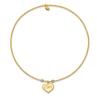 Thumbnail for 14K Two-tone Diamond-Cut Heart w/Mom Bangle