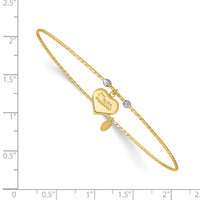 Thumbnail for 14K Two-tone Diamond-Cut Heart w/Mom Bangle
