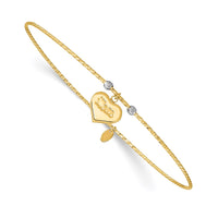 Thumbnail for 14K Two-tone Diamond-Cut Heart w/Mom Bangle