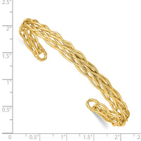 Thumbnail for 14k Polished Woven Cuff Bangle