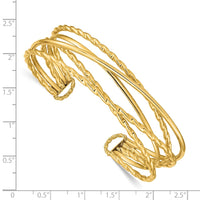 Thumbnail for 14k Polished Multi Tube Cuff Bangle
