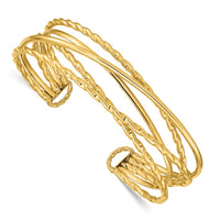 Thumbnail for 14k Polished Multi Tube Cuff Bangle