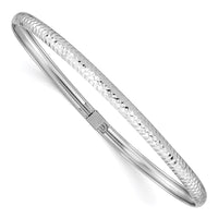 Thumbnail for 14k White Gold Textured Flexible Bangle