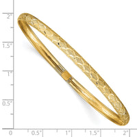 Thumbnail for 14k Hexagonal Design Diamond-cut Flexible Bangle